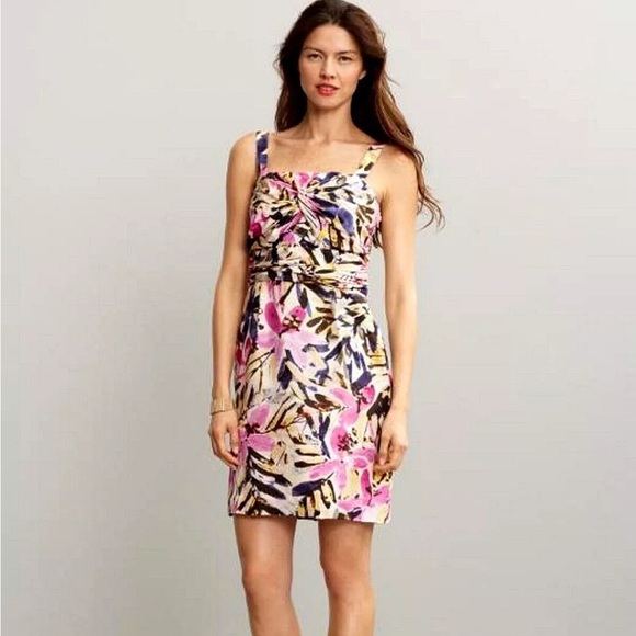 Banana Republic Silk Floral Knotted Strapless Convertible Dress Size 8 - Picture 11 of 11